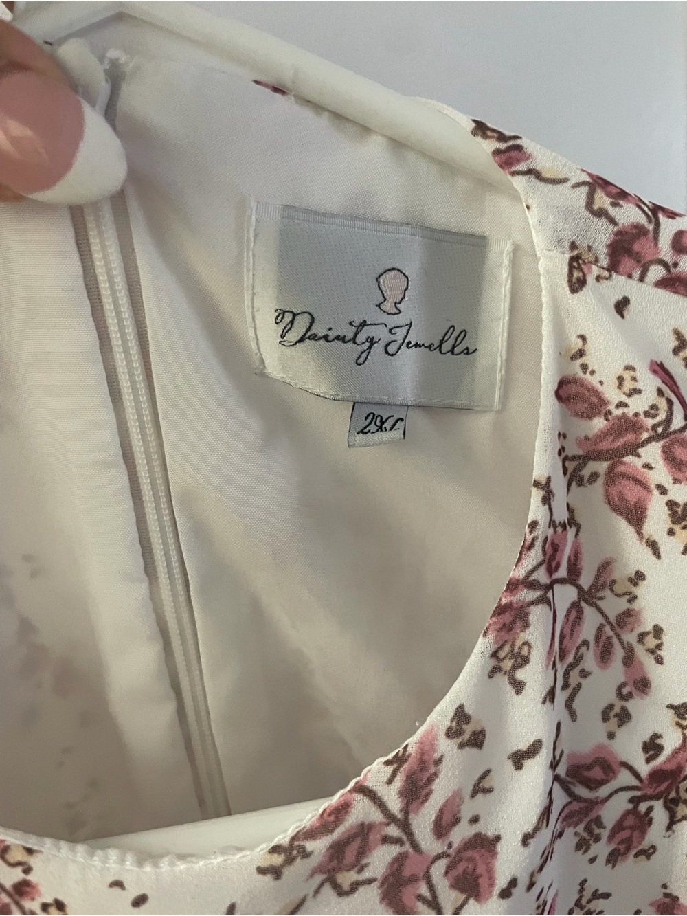 Dainty Jewells White Dress with Pink Floral Print